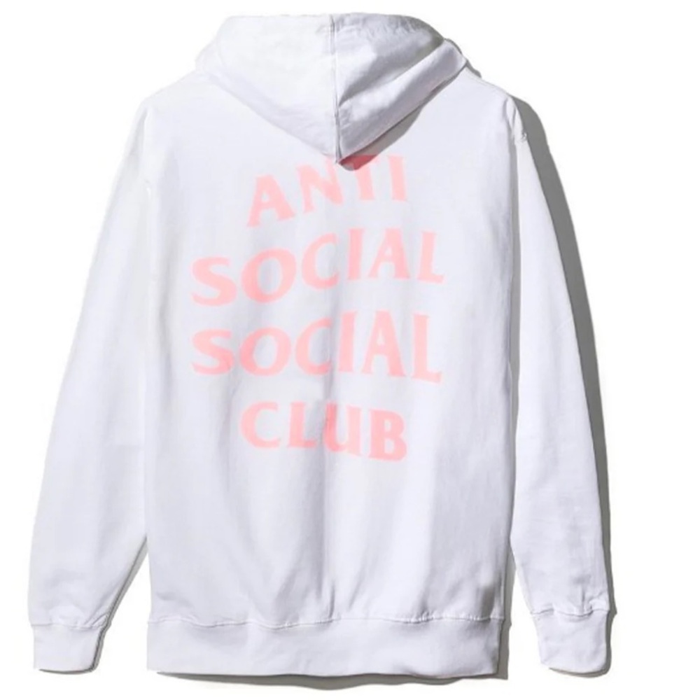NEW Anti Social Social Club Hoodie White/Pink - Size Small
